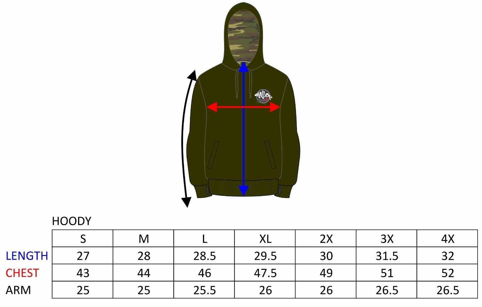 UK Size Guide - Wallop